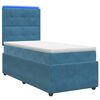 vidaXL Letto Box Spring LED con Materasso Blu 80 x 200 cm Velluto