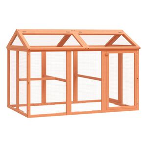 vidaXL Box per Animali Marrone 141x94x104 cm in Legno Massello di Pino
