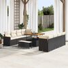 vidaXL Set Divano da Giardino 11 pcs Nero polyrattan