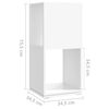 vidaXL Armadietto Girevole Bianco 34,5x34,5x75,5 cm in Truciolato