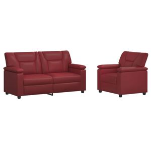 vidaXL Set di divani 2 pcs Rosso Vino Similpelle