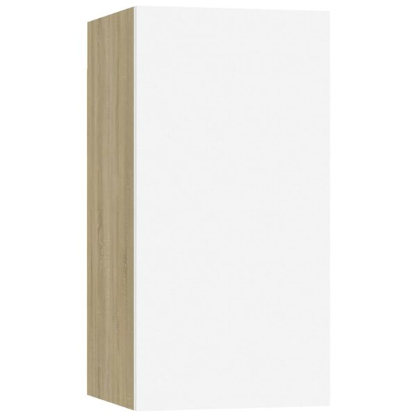 vidaXL Mobili TV 4 pz Bianco e Rovere Sonoma 30,5x30x60 cm Multistrato