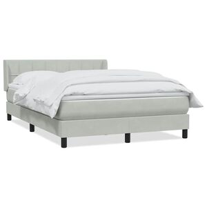 vidaXL Giroletto a Molle con Materasso Grigio Chiaro 160x220cm Velluto
