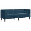 vidaXL Set Divani Chesterfield 3pz con Cuscini Blu Velluto