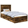 vidaXL Struttura del letto con cassetto Rovere fum&eacute; 90 x 190 cm
