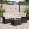vidaXL Set Divano da Giardino con cuscino 5 pcs Nero polyrattan