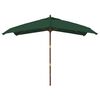 vidaXL Ombrellone da Giardino con Palo in Legno Verde 300x300x273 cm