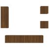 vidaXL Set Mobili Porta TV 5 pz Rovere Marrone in Legno Multistrato