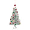 vidaXL Albero di Natale con 150 LED con supporto Argento 120 cm PET