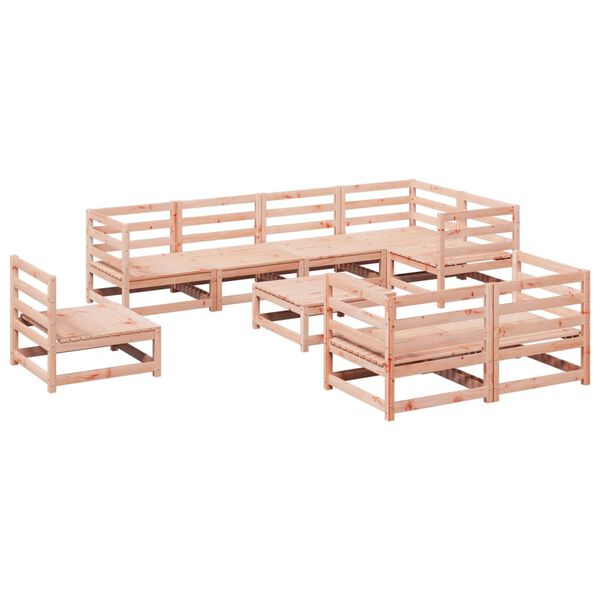 vidaXL Set Divani da Giardino 9 pz in Legno Massello Abete Douglas