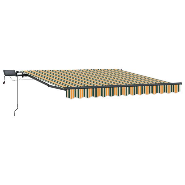 vidaXL Tenda Retrattile Verde e giallo 350 x 250 cm Tessuto