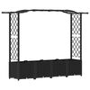 vidaXL Letto Rialzato con Griglia e Tetto Nero 204 x 40 x 141 cm PP