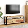 vidaXL Mobile Porta TV 120x35x45 cm Legno Massello con Finitura Ambra