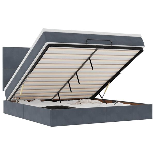 vidaXL Struttura Letto Pouf con Materassi 180x200 cm Velluto