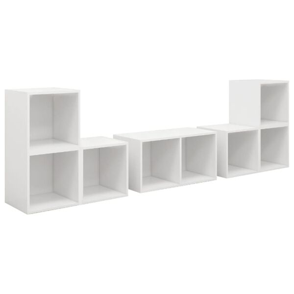 vidaXL Set Mobili Porta TV 6 pz Bianco in Legno Multistrato