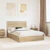 vidaXL Letto con Contenitore con testiera Rovere Sonoma 140 x 200 cm