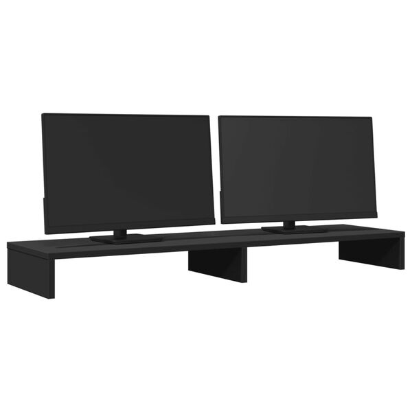 vidaXL Supporto per Monitor Nero 100x27x10cm in Legno Massello di Pino