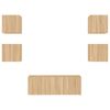 vidaXL Mobili TV a Muro con LED 6pz Rovere Sonoma Legno Multistrato