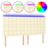 vidaXL Testiera a LED Crema 200x5x118/128 cm in Similpelle