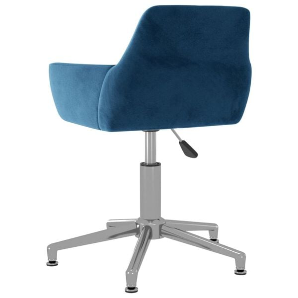 vidaXL Sedia da Pranzo Girevole Blu in Velluto