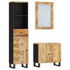 vidaXL Set Mobili da Bagno 3pz in Legno Massello di Mango