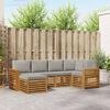 vidaXL Set divano sezionale con cuscino 6 pcs Grigio Naturale e Chiaro