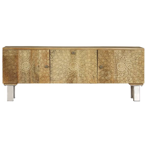 vidaXL Mobile Porta TV in Legno Massello di Mango 118x30x45 cm