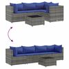 vidaXL Set Divani da Giardino 5 pz con Cuscini in Polyrattan Grigio