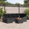vidaXL Set Divano da Giardino con cuscino 7 pcs Nero Poly Rattan