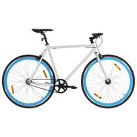 vidaXL Bicicletta a Scatto Fisso Bianca e Blu 700c 51 cm