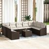 vidaXL Set Divano da Giardino 10 pcs Marrone Poly Rattan