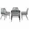 vidaXL Set da Pranzo per Giardino con cuscino 5 pcs Grigio polyrattan