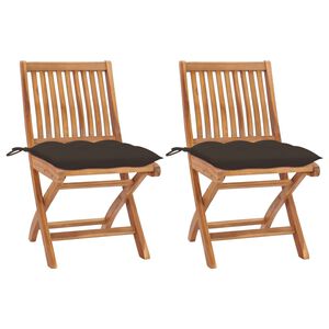 vidaXL Sedie da Giardino 2 pz con Cuscini Talpa in Massello di Teak