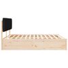 vidaXL Letto con Testiera Rivestita Nero 180 x 200 cm Pino massello