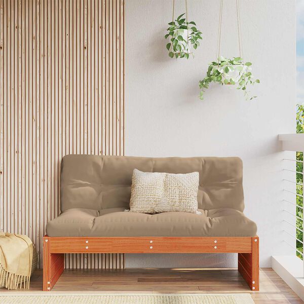 vidaXL Divano Medio da Giardino Legno di pino massiccio Marrone Cera