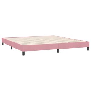vidaXL Giroletto senza Materasso Rosa 180x220 cm Velluto