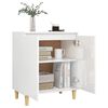 vidaXL Credenza Gambe Massello Bianco Lucido 60x35x70cm Multistrato