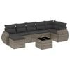 vidaXL Set Divano da Giardino 8 pz con Cuscini Grigio in Polyrattan