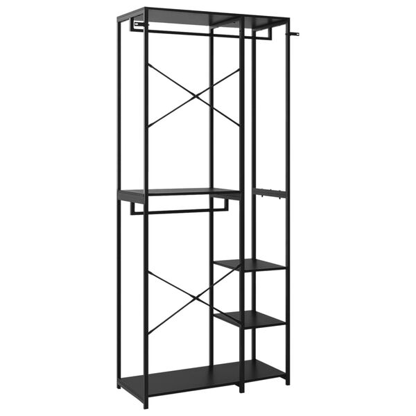 vidaXL Armadio Nero 90x40x213 cm Metallo e Legno Multistrato