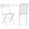 vidaXL Sedia Pieghevole da Giardino 2 pcs Bianco 42 x 46 x 82cm