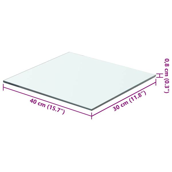 vidaXL Mensole in Vetro Trasparente 2 pz 40x30 cm