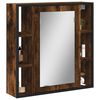 vidaXL Mobile Bagno Specchio Rovere Fumo 60x16x60 cm Legno Multistrato