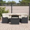 vidaXL Set Divano da Giardino con archiviazione 7 pcs Nero Poly Rattan