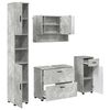 vidaXL Set di mobili per il bagno con cassetto 4 pcs Grigio cemento