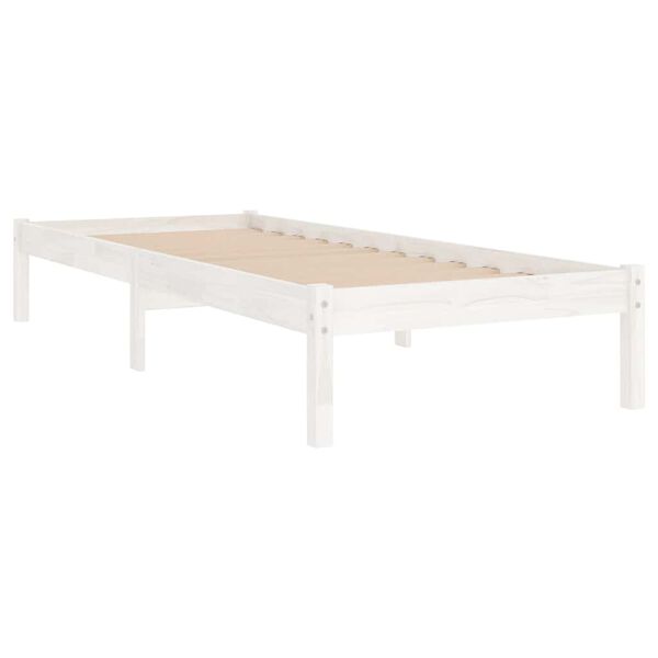 vidaXL Giroletto Bianco in Legno Massello 75x190 cm Small Single