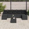 vidaXL Set Divano da Giardino con cuscino 8 pcs Nero Poly Rattan