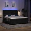 vidaXL Letto a Sorgente LED con materasso Nero 180 x 200 cm Tessuto