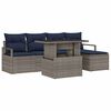 vidaXL Set Divano da Giardino con cuscino 6 pcs grigio e blu navy