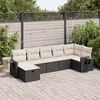 vidaXL Set Divani da Giardino con Cuscini 7pz Nero Polyrattan