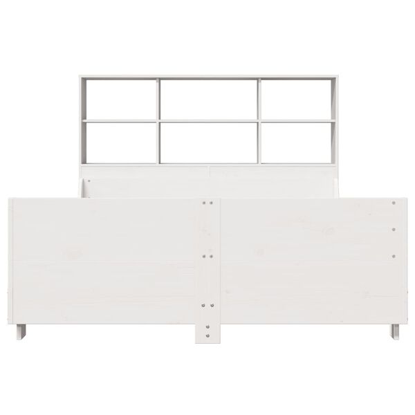 vidaXL Letto Libreria senza Materasso Bianco 120x190 cm Legno Massello